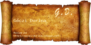 Géczi Dorina névjegykártya